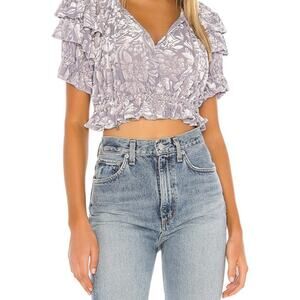 Free People Velveteen Dreams Burnout Blouse NWT Medium